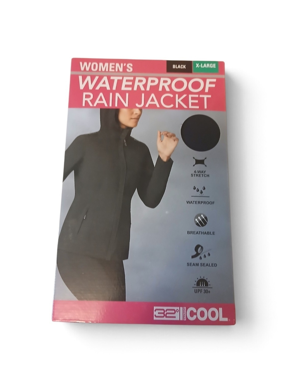 32 Degrees Women's Black Waterproof Utility Jacket with Hood